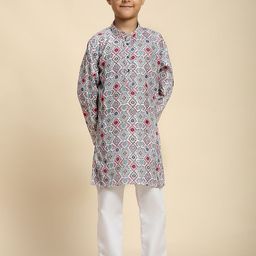 Pro-Ethic STYLE DEVELOPER Boys Printed Regular Pure Cotton Kurta with Pyjamas-picture-43