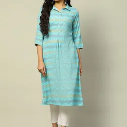 Rangriti Chevron Printed Straight Kurta-picture-36