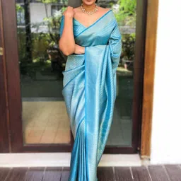 YAMUNE Woven Design Pure Silk Handloom Banarasi Saree-picture-20