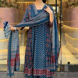 SZN Women Ethnic Motifs Printed Regular Kurta with Trousers & With Dupatta-picture-28