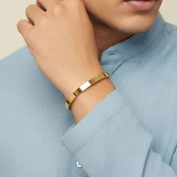 NVR Men Rhodium-Plated Kada Bracelet-picture-13