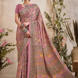 LeeliPeeri Designer Floral Poly Crepe Saree-image-49