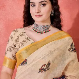 Maroosh Ethnic Motifs Zari Saree image 5