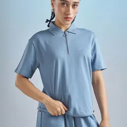 Street By Tokyo Talkies Women Relaxed Fit Shirt Collar Cotton Top image 4