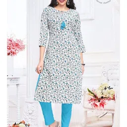 GREAT OUTFITS Floral Printed Pure Cotton Kurti-image-44
