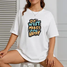 SZN Women White Typography Printed Drop-Shoulder Sleeves T-shirt-image-22