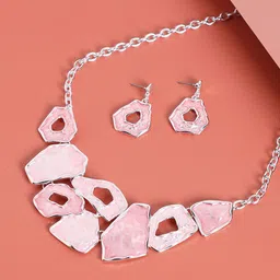 DressBerry Silver-Plated Textured Jewellery Set-image-94