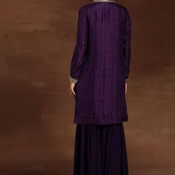 Libas Embroidered Thread Work Top Shrug & Sharara image 5