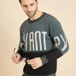 Dzant Men Printed Round Neck Woollen Pullover-image-49