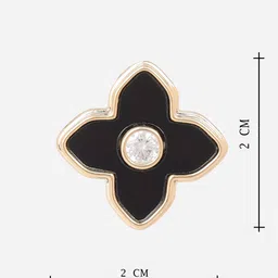 MINJI AND CO. Gold-Plated Artificial Stones Studded Floral Shaped Studs image 3