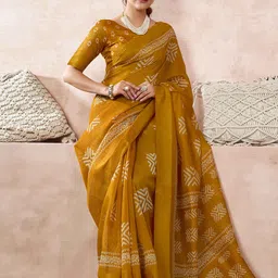 KALINI Zari Geometric Printed Saree image 3