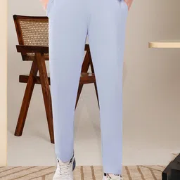 Integration Men's Solid Smart Skinny Fit Mid Rise Flat Fronts Wrinkle Free Trousers-image-87