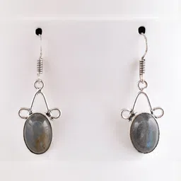 AAR Jewels Rhodium-Plated Brass Chalcedony Drop Earrings image 4