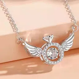Fashion Frill Silver-Plated American Diamond Studded Necklace image 5
