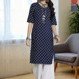 HERE&NOW Selection Of 3 Geometric Printed Round Neck Straight Kurta-picture-37