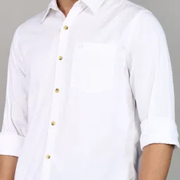 wrogn Men Slim Fit Solid Casual Shirt image 5