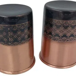 master brownsmith (Pack of 2) Designer Pure Copper Water Glass 250ml – Handcrafted Ayurvedic Drinkware Glass Water/Juice Glass image 3