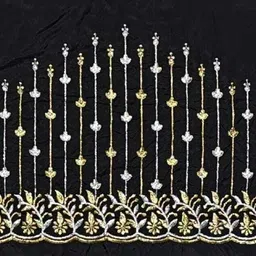 the white rabbit Unstitched Art Silk Blouse Material Embroidered image 4