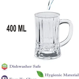 1st time Stylish Transparent Glass Mug With Handle -A7 Glass Beer Glass image 5
