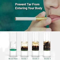 viovi (White) Cigarette Filter Holder Portable & Reusable Clean Tobacco Smoking Tar Plastic Outside Fitting Hookah Mouth Tip image 5