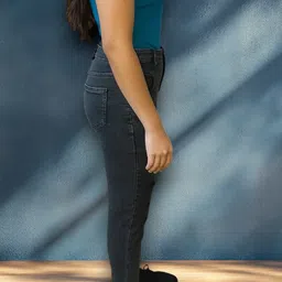 kotty Women Regular High Rise Black Jeans image 4