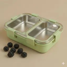 kello Lunch Box With Inner Stainless Steel & Secure Lock For School & Outdoor_W325 2 Containers Lunch Box-picture-11