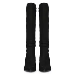 Saint G Womens Black Leather Long Wedge Boots image 4