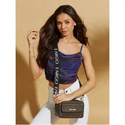 FARGO Women Brown Sling Bag with Detachable Strap (S)-image-25