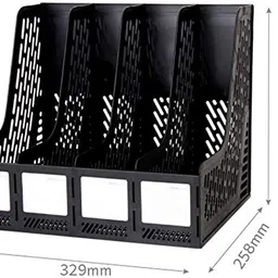 Praxon Magazine Paper Document Folder Tray Rack Storage | 4 Tier Plastic Magazine Frame for Home Office School image 4