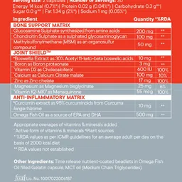 Wellbeing Nutrition Slow Bone Support Men & Women Glucosamine, Chondroitin, MSM, Calcium image 2