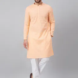 See Designs Men Thread Work Pure Cotton Kurta with Pyjamas image 4