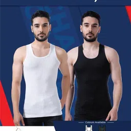 lux champion Men's Vest | 100% Super Combed Cotton | Ultra-Soft, Breathable & Sweat-Absorbent | Skin-Friendly, Durable with Needle Drop Design (Pack of 4) image 2