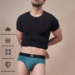 Masch Sports Pack Of 2 Abstract Printed Anti-Microbial Basic Briefs BRF-2-PRT-EI-GRN-GRN image 5