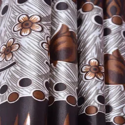 Homefab India Panelrose Brown & White Set of 2 Floral Door Curtain image 5