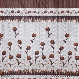 Homefab India Panelrose Brown & White Set of 2 Floral Door Curtain image 4