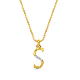 kisna Alphabet Diamond & Gold Pendant for Women. image 1
