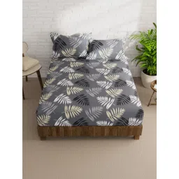 KOPA Double Bedsheet With Pillow Covers (Envogue) Grey (Queen) image 1
