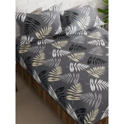 KOPA Double Bedsheet With Pillow Covers (Envogue) Grey (Queen) image 4