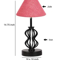 Devansh Pink Solid Jute Table Lamp image 5