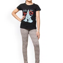 BAESD Girls Pack Of 2 Printed Super Soft Cotton Lycra Ankle Length Leggings image 3