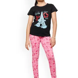 BAESD Girls Pack Of 2 Printed Super Soft Cotton Lycra Ankle Length Leggings image 3