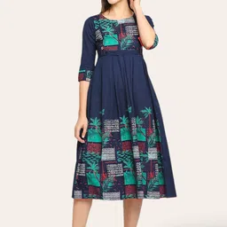 True Shape Abstract Printed Maternity Fit and Flare Midi Dress image 5