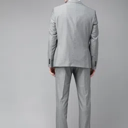 Blackberrys Men Grey Self-Design Slim Fit Formal Suit image 4