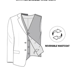 AD By Arvind Men Reversible Waistcoat Single-Breasted Three Piece Suit image 3
