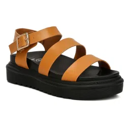 London Rag Brown Pin Buckle Espadrille Platform Sandals-picture-30