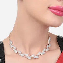 AMI Rose Gold-Plated CZ-Studded Jewellery Set image 2