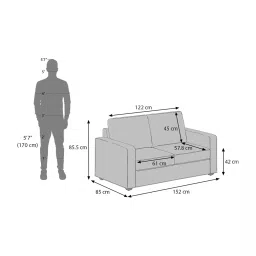 urban ladder create Apollo 2 Fabric Seater Sofa in Ash Grey Velvet Colour image 7
