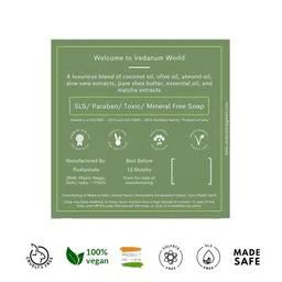 VEDANUM Organic Green Tea Soap with Handcrafted Natural Neem Wood Soap Stand image 4