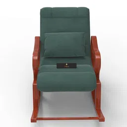 wooden twist Traye Lounge Chair in Green Colour image 1