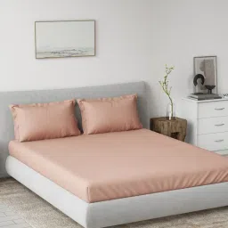 Ddecor Live Beautiful Dyed Spectrum 180TC King Fitted Bedsheet With Pillow Covers - Pink-image-35